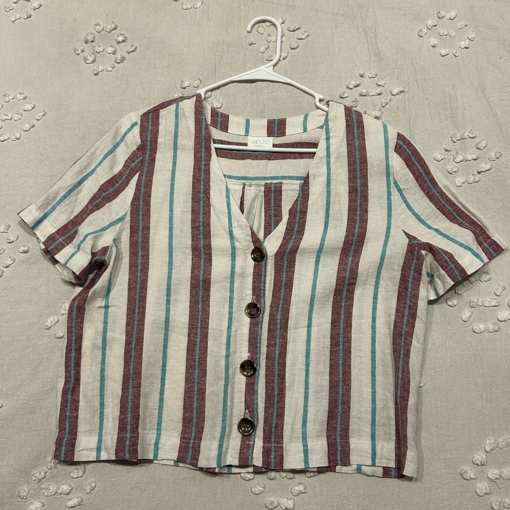 Cropped button down shirt